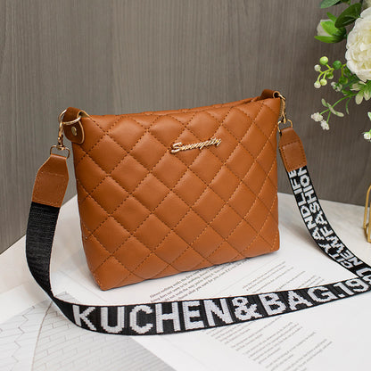 Diamond Plaid Bucket Bag