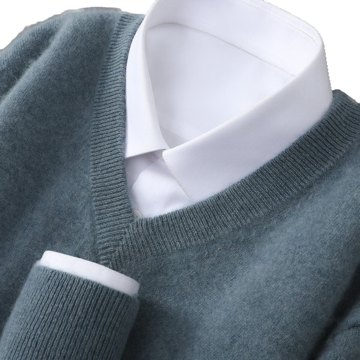 Mens Casual V-Neck Knit Sweater