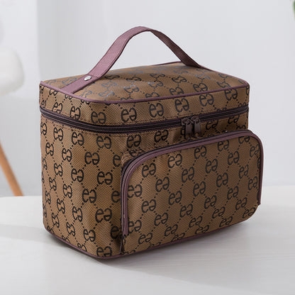 Ladies' makeup case with zipper portable toiletry bag