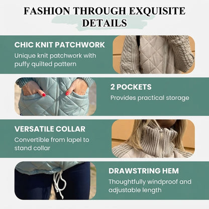 Women’s Knitted Patchwork Puffer Jacket