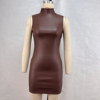 Marissa Leather Slim Fit Dress