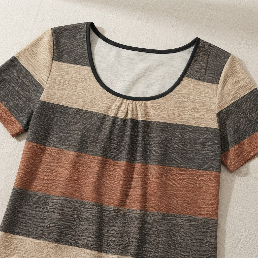 womens plus size pleated color block t shirt