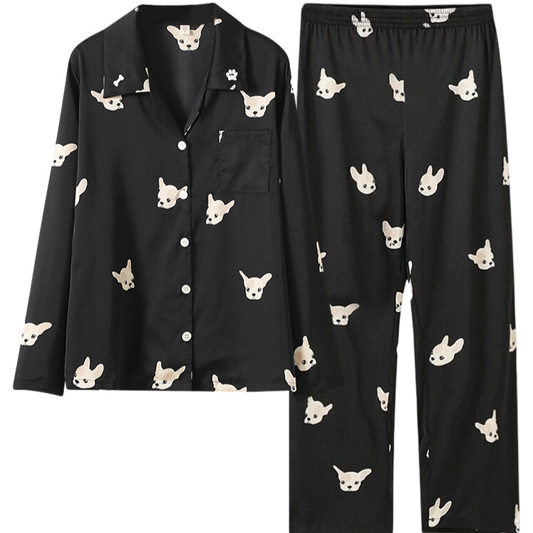 Long-sleeve pajamas made of ice silk loungewear