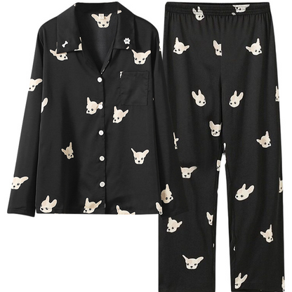 Long-sleeve pajamas made of ice silk loungewear