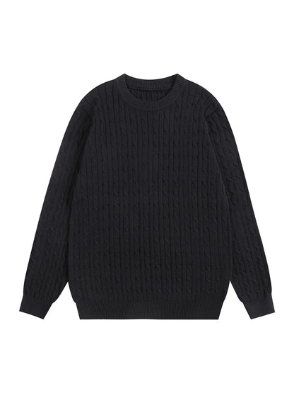 Twist Cable Knit Pullover Mens Sweater