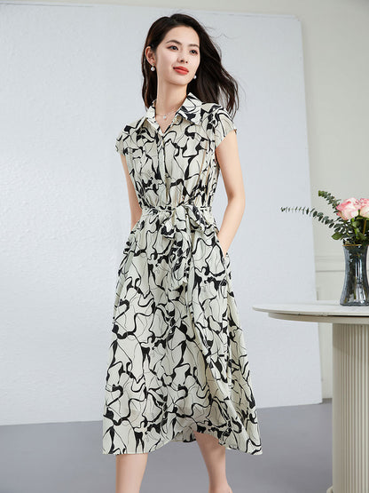 Womens Silk Floral Shirt Dress
