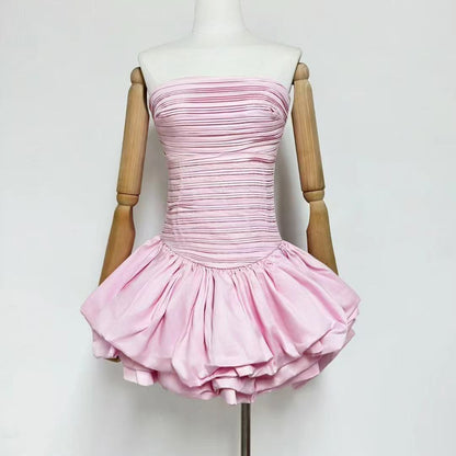 Amelia Off-Shoulder Puff Short Dress