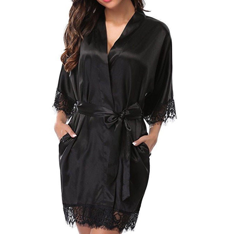 Elegant Plus-Size Ice Silk Bathrobe