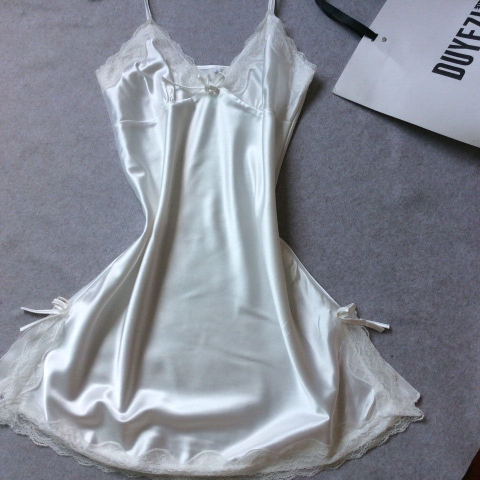 Women's slip dress silk satin pajamas