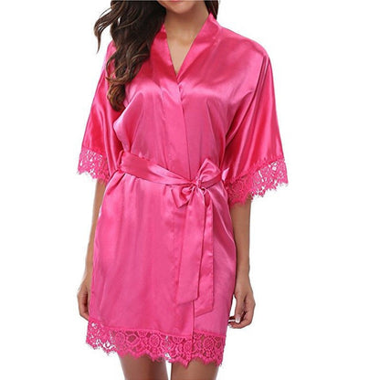 Elegant Plus-Size Ice Silk Bathrobe
