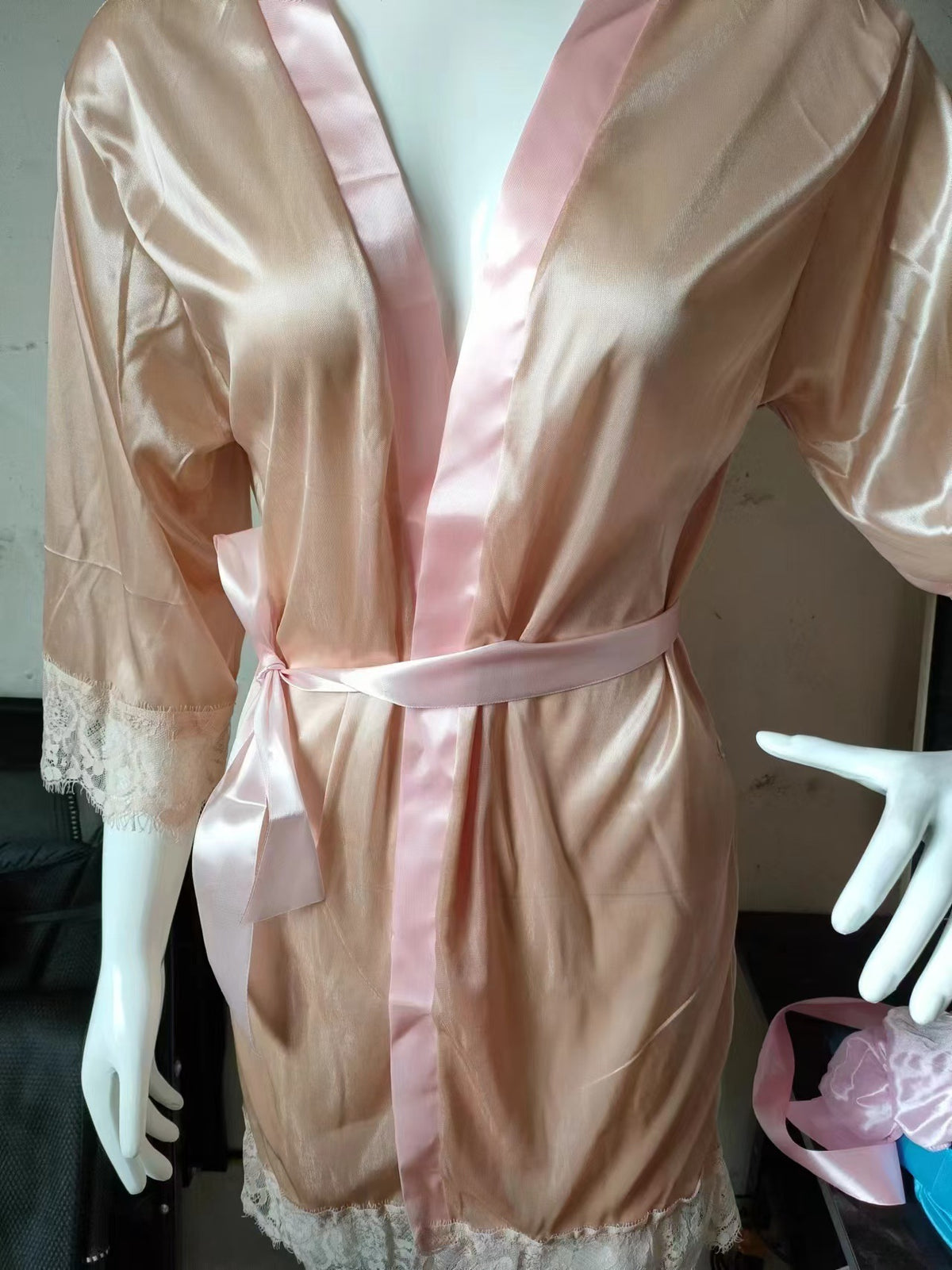 Elegant Plus-Size Ice Silk Bathrobe