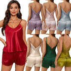 Women's Simulated Silk Lace Pajamas
