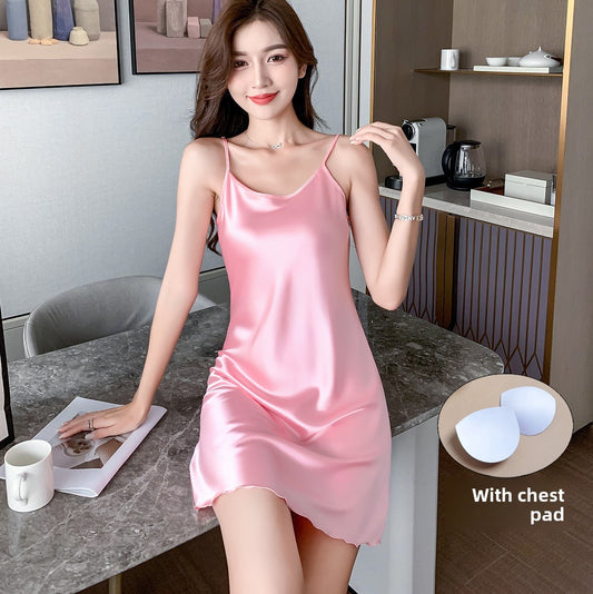 Summer ice silk halter pajamas for women