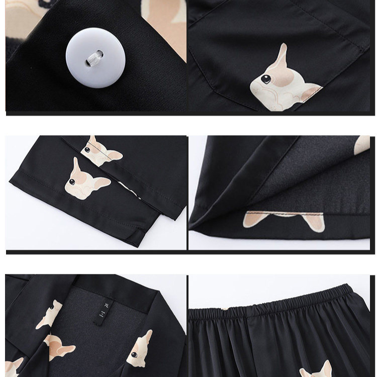 Long-sleeve pajamas made of ice silk loungewear