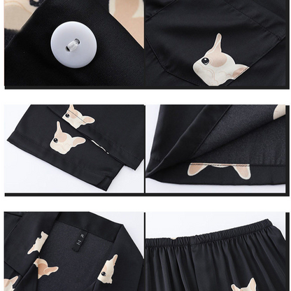 Long-sleeve pajamas made of ice silk loungewear