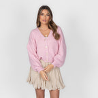 CozyGlam Oversize V-Cardigan Short