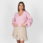 CozyGlam Oversize V-Cardigan Short