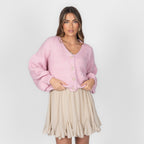 CozyGlam Oversize V-Cardigan Short