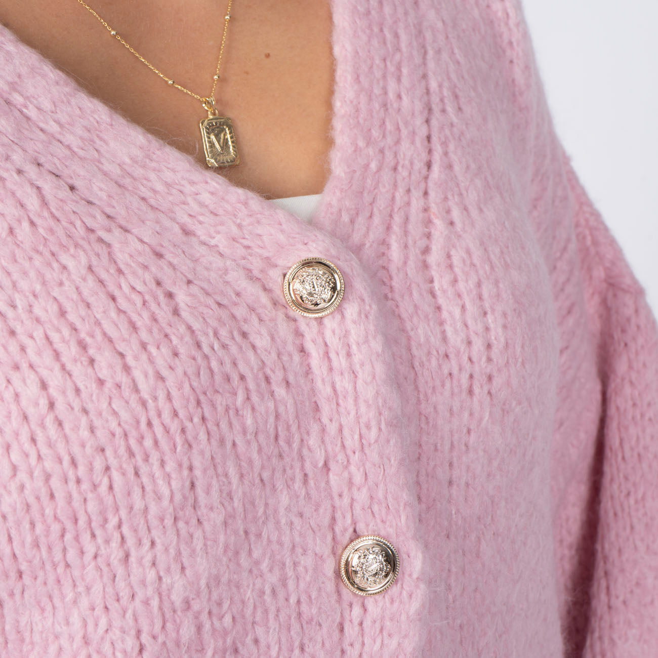 CozyGlam Oversize V-Cardigan Short