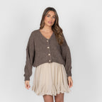 CozyGlam Oversize V-Cardigan Short