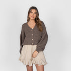 CozyGlam Oversize V-Cardigan Short