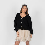 CozyGlam Oversize V-Cardigan Short