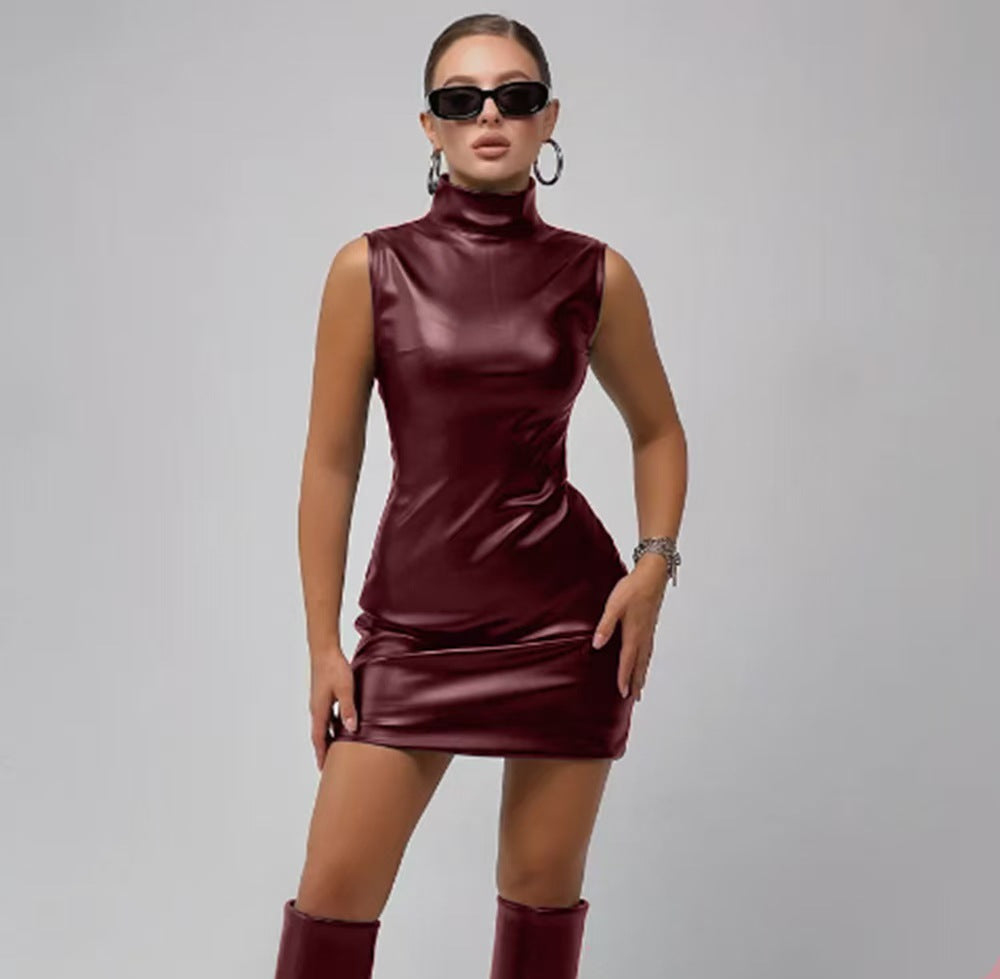 Marissa Leather Slim Fit Dress