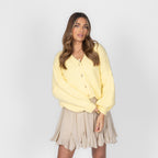 CozyGlam Oversize V-Cardigan Short
