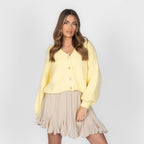 CozyGlam Oversize V-Cardigan Short