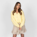 CozyGlam Oversize V-Cardigan Short