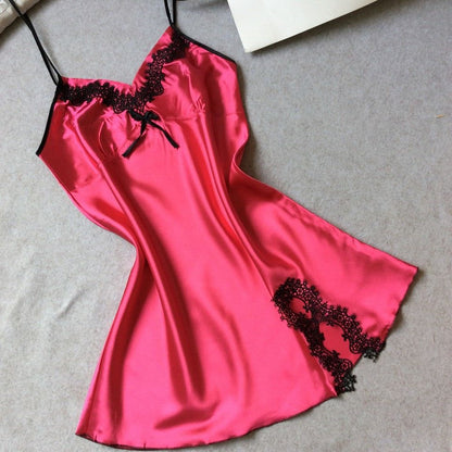 Women's slip dress silk satin pajamas