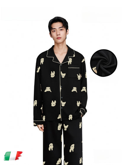 Long-sleeve pajamas made of ice silk loungewear