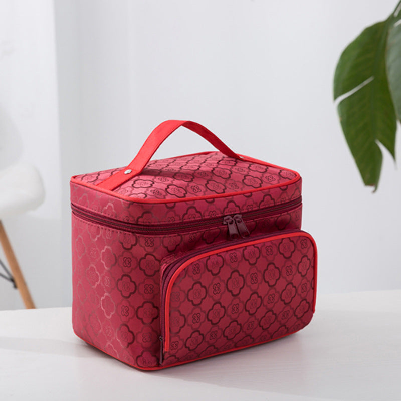 Ladies' makeup case with zipper portable toiletry bag