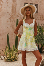 Ibiza Linen Floral Dress