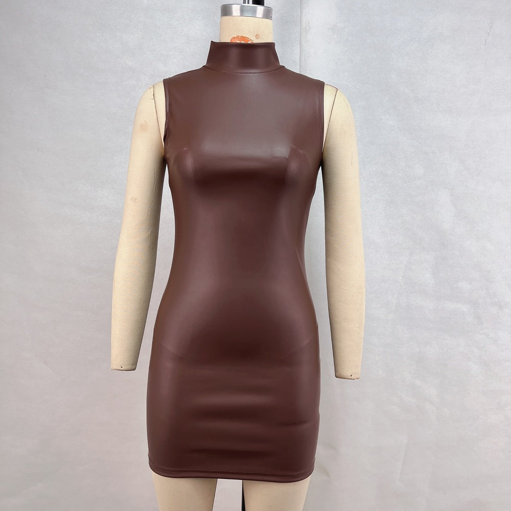 Marissa Leather Slim Fit Dress