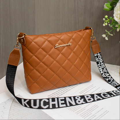 Diamond Plaid Bucket Bag