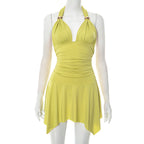 Georgia Halter Pleated Dress