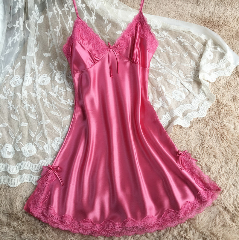 Women's slip dress silk satin pajamas