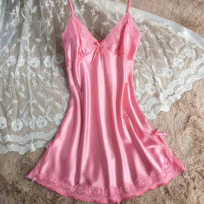 Women's slip dress silk satin pajamas