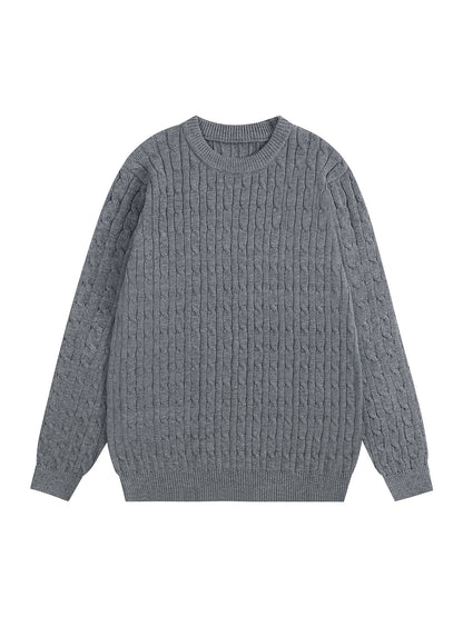 Twist Cable Knit Pullover Mens Sweater