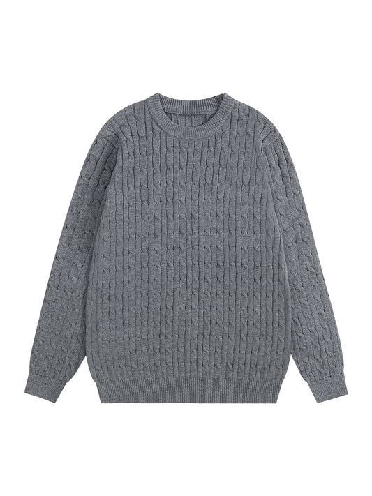 Twist Cable Knit Pullover Mens Sweater