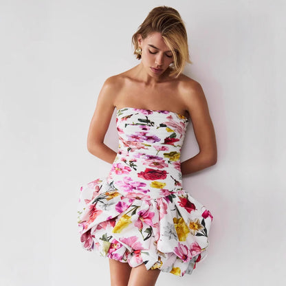 Amelia Off-Shoulder Puff Short Dress