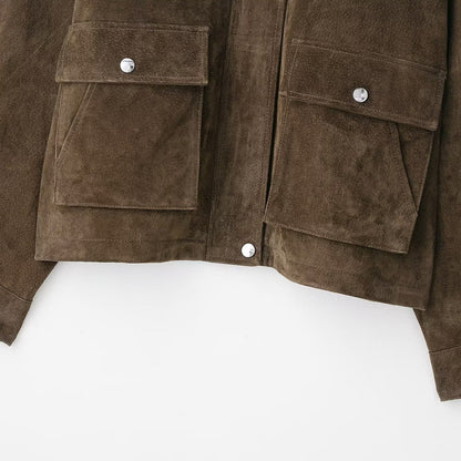 Womens Leather Style Bomber Jacket