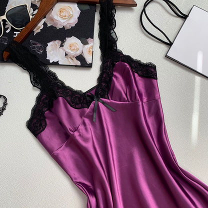 Women's slip dress silk satin pajamas