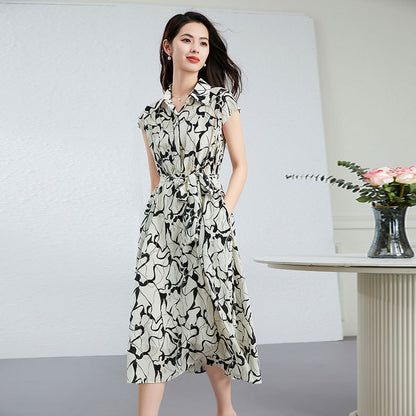 Womens Silk Floral Shirt Dress