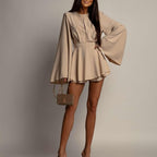 Daphne Backless Waist Cinching  Dress