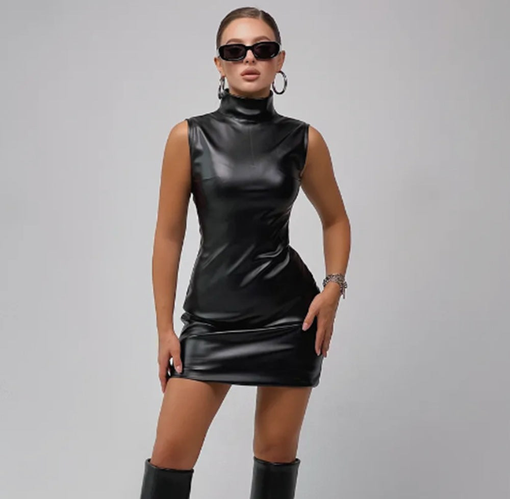Marissa Leather Slim Fit Dress