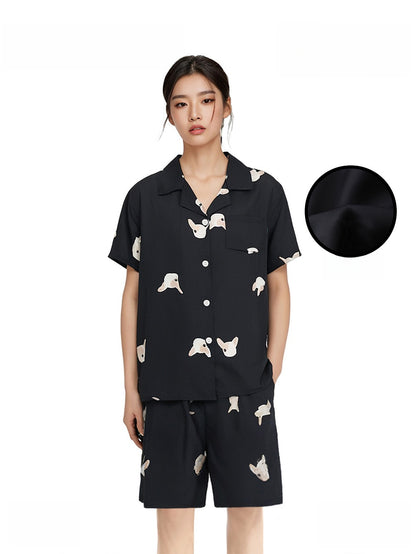 Long-sleeve pajamas made of ice silk loungewear