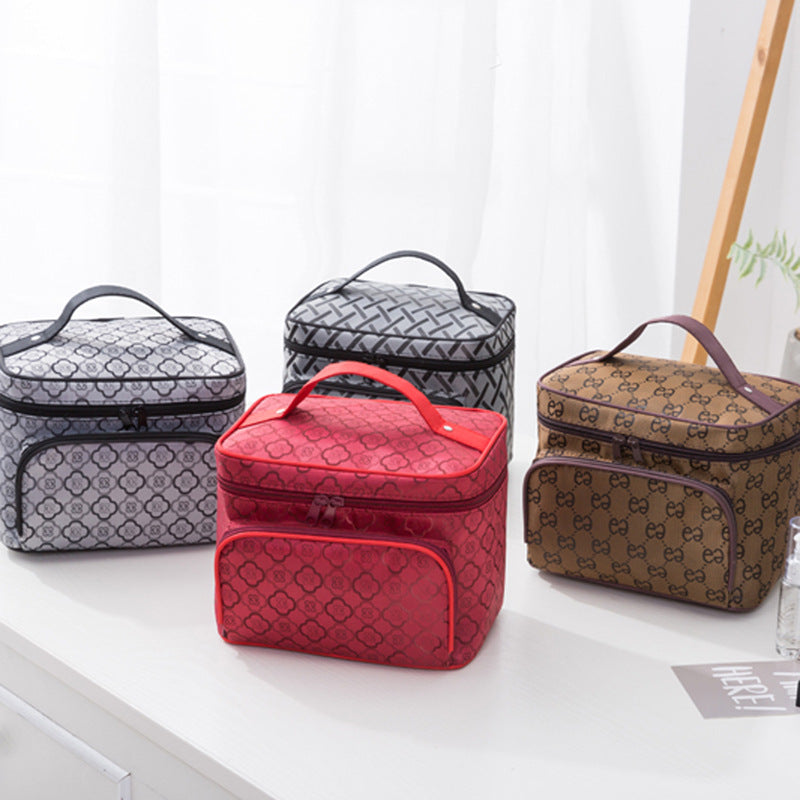 Ladies' makeup case with zipper portable toiletry bag
