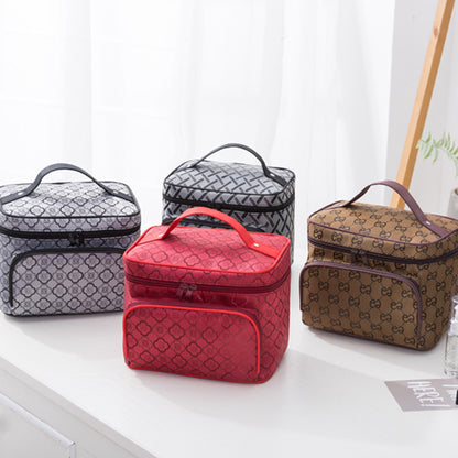 Ladies' makeup case with zipper portable toiletry bag